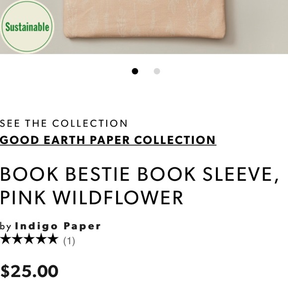 2/$40 or $20/each BOOK BESTIE BOOK SLEEVE, PINK WILDFLOWER & Black - Picture 3 of 5
